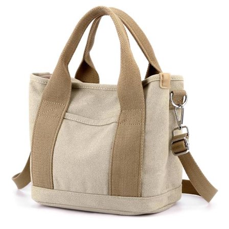 Liten håndveske med glidelås, dame, crossbody-veske i canvas, skulderveske, hobo-veske, messenger bag, 2025