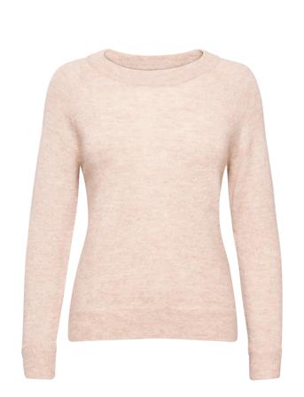 Slflulu Ls Knit O-Neck Pink Selected Femme