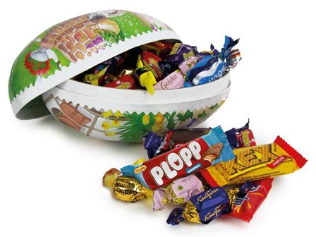 KARAMELLO Påskägg 18cm inslaget godis 500g - Lyreco - Kök och servering - Ätbart - Godis och choklad