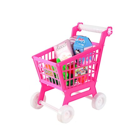 Röd Mini Kundvagn Barnvagn Set med tillbehör