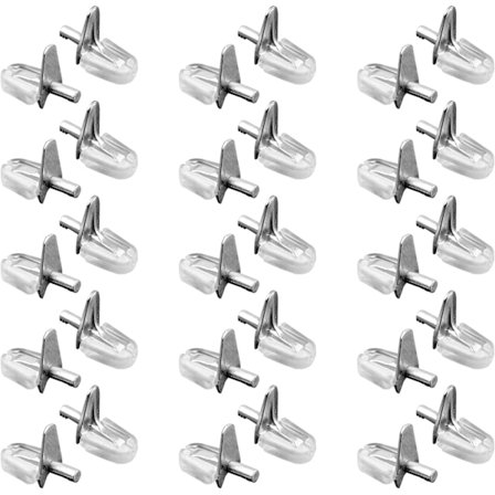 30 Stykker Hyldestøtter Hyldebeslag Pløkker Hyldestøtte Stifter Dyvler Front Skab Bogreol Vitrineskab Køkken