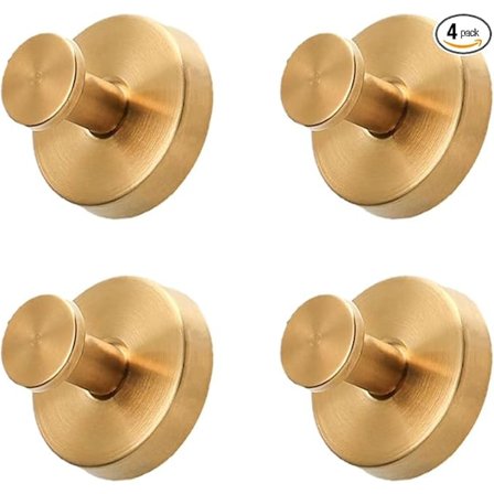 Pakke med sugekopkroge til brusebad, kroge uden boring, vandtætte sugekopkroge, aftagelige og genanvendelige, 304 rustfrit stål (guld)