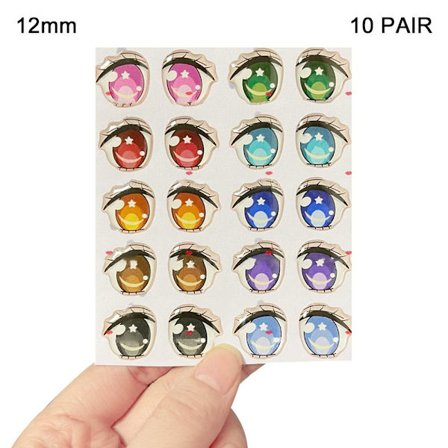 Cartoon Eyes Stickers Anime Figurine Doll 12MM 12MM
