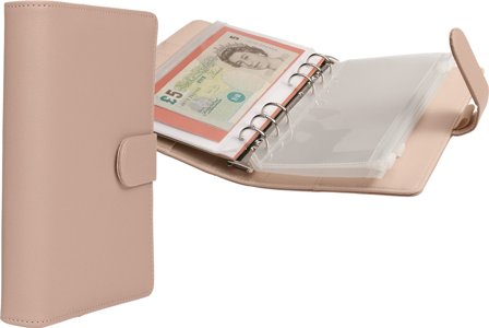 Valutamappe med 5 lynlåslommer - Lisbon Rose