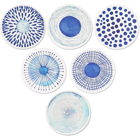 Dryckesunderlägg absorberande runda keramiska stenunderlägg med korkbas, bordsunderlägg för muggar och koppar, kontor