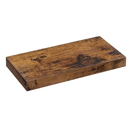 Vasagle kelluva hylly, seinähylly kirjoille, valokuville, keräilyesineille, seinään kiinnitettävä ruskea