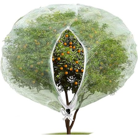 Insekt- og Fuglenet med Lynlås, Haveinsektnet Planteovertræk til Beskyttelse af Planter, Frugt og Blomster mod Insekt- og Fugleangreb (1 stk., Hvid)