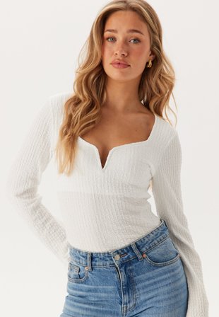 BUBBLEROOM - Structured V-Neck Top - M