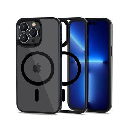 Tech-Protect iPhone 14 Pro Magsafe -kuori - Musta/Läpinäkyvä