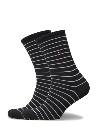Tommy Hilfiger Th Women Sock 2P Small Stripe - Black - 35-38