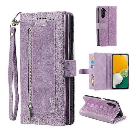 Kompatibel Kompatibel med Samsung Galaxy A26 5G Etui PU Læder Telefon Cover med Lynlås Pung 9 Kort Slots-Perfet