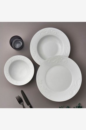 Hermia - Middagssæt (18 dele) Denis - Hvid - Servicesæt - Fra Homeroom
