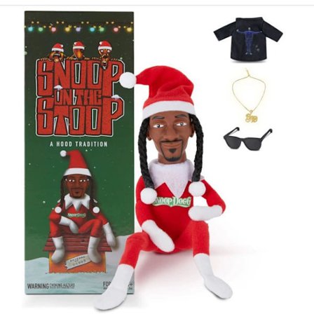 Snoop On A Stoop Jultomte Docka Svart Jultomte Docka Handgjord Hip Hop Docka Plyschleksak Hem Trädgård Gåva Rött Femdelat Set