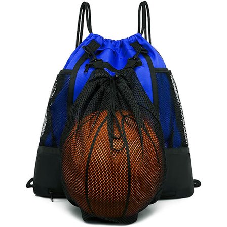 Trækstangs fodboldtaske (blå, uden bolde), drenge og piger