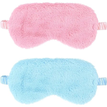 Soft Sleep Mask for Women and Men, Soft Satin Eye Mask for Naps, Night Travel, Blindfold Blue Pink 2 Pcs