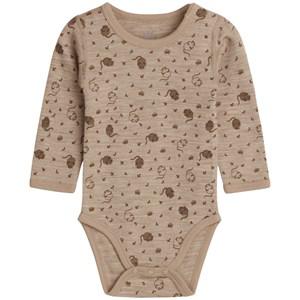 Hust&Claire Bo Printed Baby Body Biscuit Melange 80 cm - All in ones - 80 cm - Brown