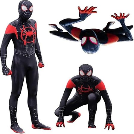 Herr Superhjälte Kostym Jumpsuit + Mask Fancy Suit Rekvisita