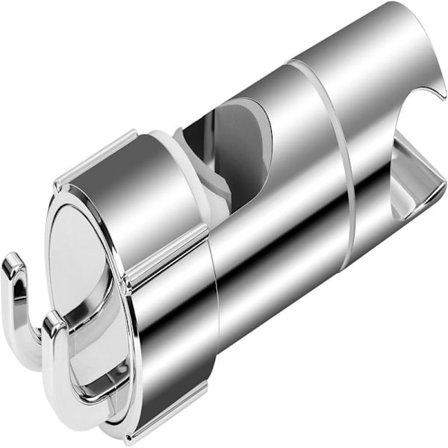 Hånddusjholder for 16-27 mm stang, justerbar erstatningsdusjholder, 360° rotasjon, med 2 kroker—yux