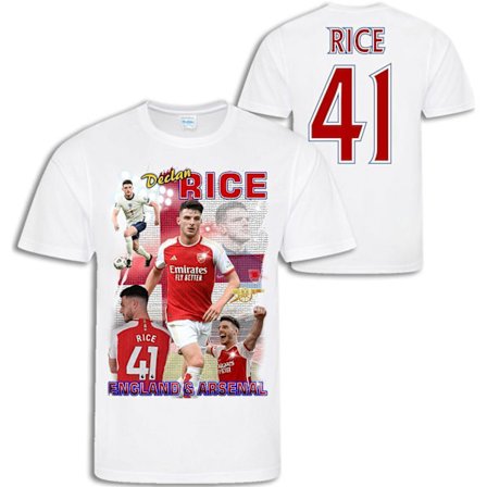 Declan Rice spelare t-shirt sportströja England & Arsenal