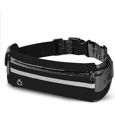 Løpebelte for kvinner og menn, pengebelte og løpebelte, turbelte, mobiltelefon, penger og nøkkelholder, justerbar beltepose passer til de fleste