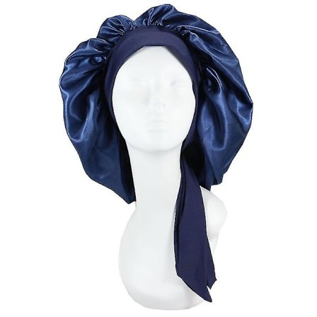 Kvinners sateng solid sovehette natt sovehette hårpleiehette nattlue for kvinner menn unisex lue dusj turban