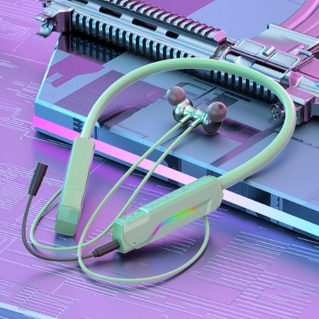 K2 Bluetooth 5.2 Coola RGB-ljus hörlurar Sport nackband In-Ear hörlurar