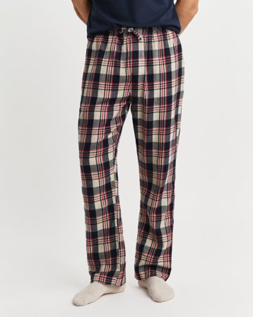 GANT Herren Flanell-Pyjamahose mit Karomuster (L) Rot