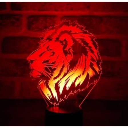 3D Tiger Lion Nattlys Lampe Illusions 7 Farge Skiftende Berøringsbryter Bord Skrivebord Dekor Lamper Gave med Akryl Flat ABS Base USB Kabel Leke