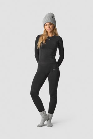 ICANIWILL - Divine Wool V-shape Tights Wmn Black - Treningstights - Dame - ICIW