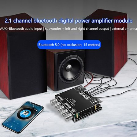 1 stk ZK-MT21 2x50W+100W 2.1-kanals Bluetooth 5.0 Subwoofer Digi