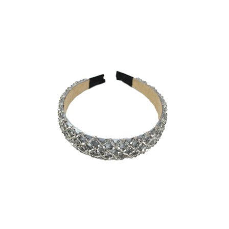 Complement Diadem Med Fasetterade Stenar 2,8 Cm Hårband Dam Grå 7-10 liter