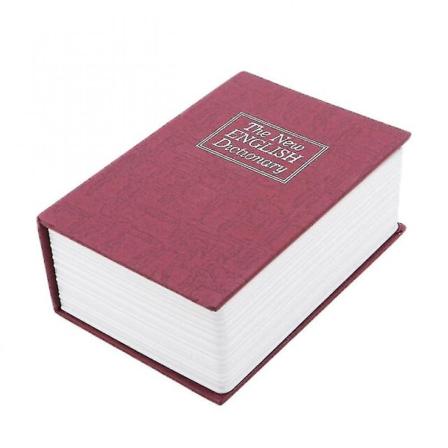 Kreativ ordbok Bok Pengebokser Sparekasse med lås Skjult hemmelig sikkerhet Safelås Kontantmyntoppbevaringsboks red