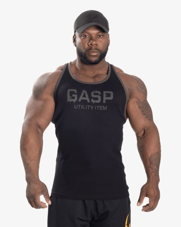 Gasp Ribbed T-Back, Black - XXL