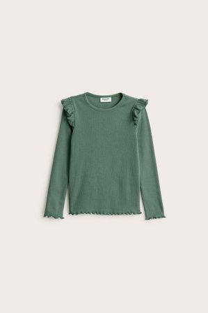 Kappahl | Ribbad långärmad topp | Mörkgrön
