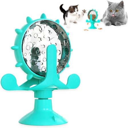 Money Wheel -herkkujen annostelulelu kissoille ja koirille - 360° pyörivä interaktiivinen ruokintalaite vahvalla imukupilla
