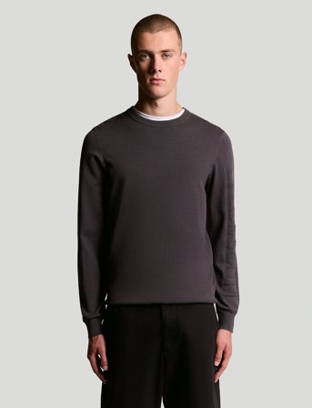 Lyle & Scott Mesh Logo Crew Neck Jumper - Grey - XS