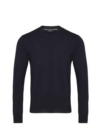 Merino - Iq Strikkegenser M. Rund Krage Navy SAND