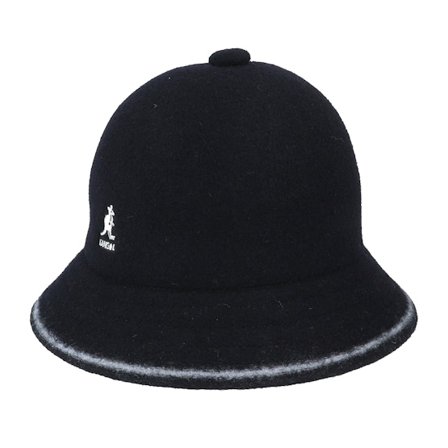 Kangol - Black bucket Kapelusz - Stripe Casual Black/Off White Bucket @ Hatstore