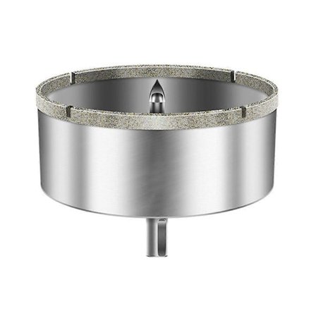 4 tommers diamant hullsag med styrebor, flisbor med belegg og styrebor i midten.pa