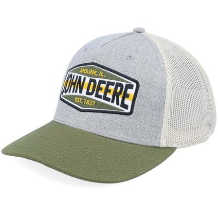 John Deere - Grå trucker Keps - Colorblock Mesh Back Ivory A-Frame Trucker @ Hatstore