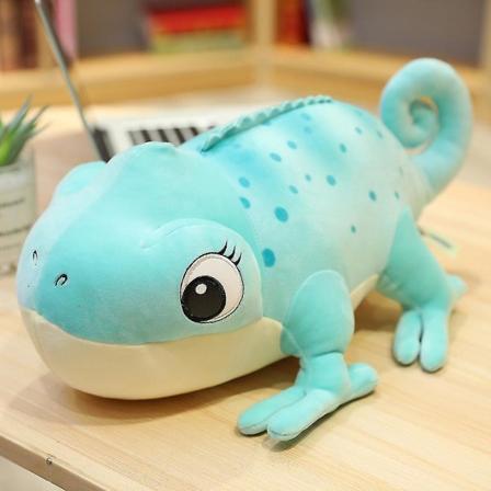 Kameleon Dukke Børn Plyslegetøj Sød Øgle Elev Dukke Fødselsdag Gave Dreng A Lake Blue
