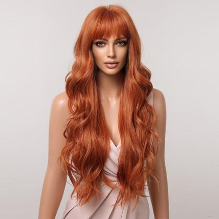 Rak peruk med lugg Virgin Hair 150 % densitet