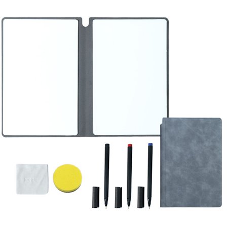 Uusi A5-kokoinen valkotaulu-muistikirja, uudelleenkäytettävä taitettava valkotaulu yrityksille, toimistoon, kouluun ja kotiin