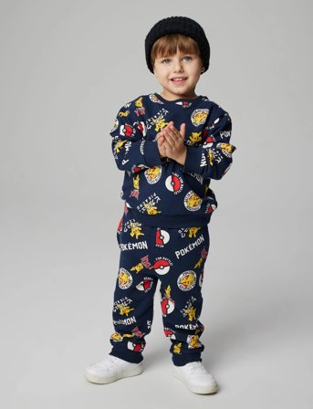 name it Nmmsilo Pokemon Nreg Sweat Pants Bru Sky - Navy - 92