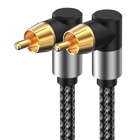 Right Angle Digital Coaxial Audio Cable - Anslut TV, SPDIF 5.1 Kanal RCA, kompatibelt med TV, DVD-spelare och spelkonsol