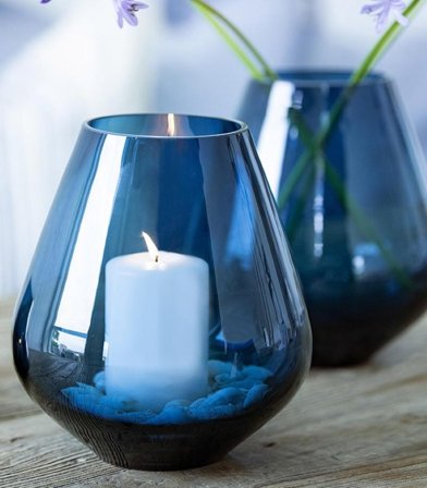 Halvor Bakke Rocks Stormlykt Blå Ø19xH22