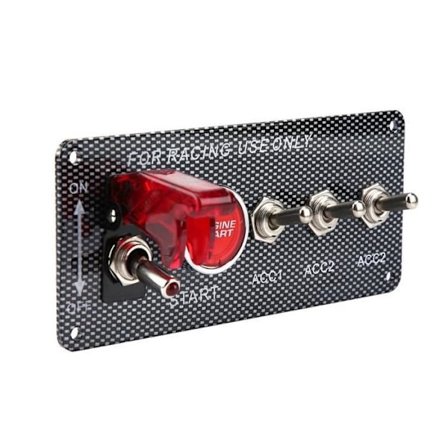 FOR 12V Tenningspanel Bryter Bilmotor Racing Karbonfiber Rocker