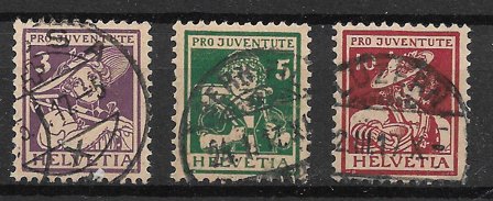 Schweiz 1916 - AFA 148-150 - Stemplet