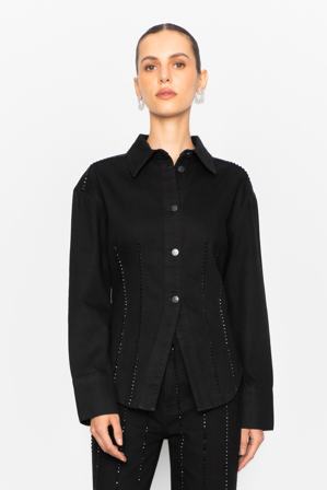 CAMILLA PIHL - Eloise Embellished Shirt - Black Size34