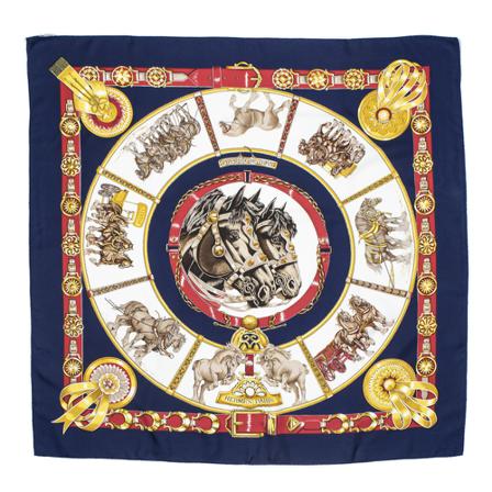 Hermès Vintage, Pre-owned Scarf Blauw, Dames, Maat:ONE Size